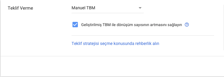 Google Ada Teklif Stratejileri - Geliştirilmiş Tbm
